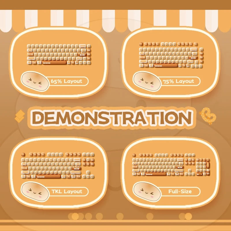 Set de keycaps PBT Akko, profils MOG/MOA/MAO, dye-sublimation 5 faces, tiges MX (visuel 6)