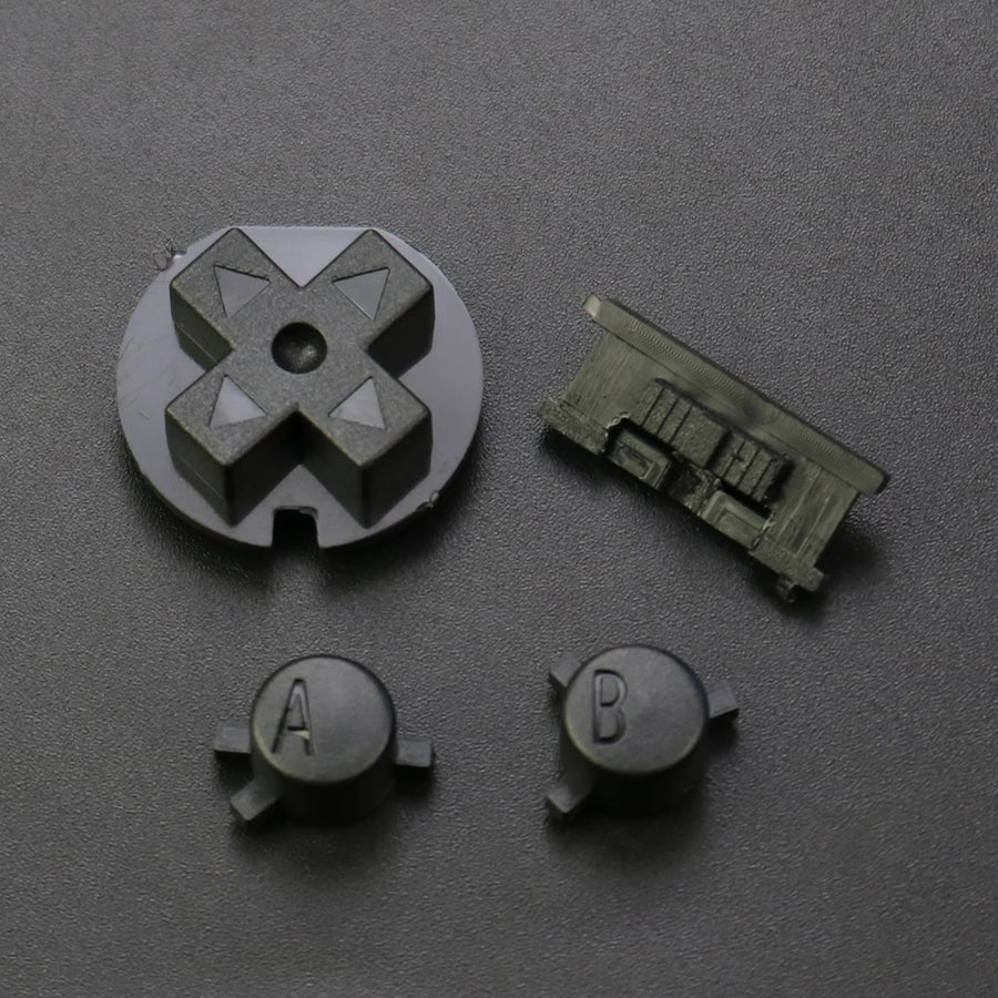 Jeu de boutons de remplacement pour Game Boy Color : A, B, croix directionnelle, Start et Select — Noir