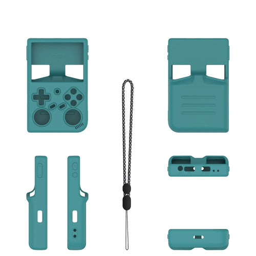 Coque en silicone pour Anbernic RG35XX Pro — protection anti-rayures avec dragonne, verte