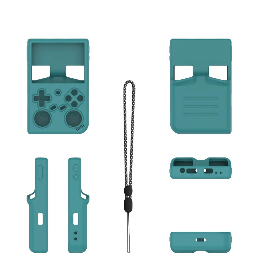 Coque en silicone verte avec dragonne pour Anbernic RG35XX Pro