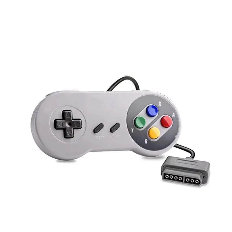 Wired SNES controller, multicoloured buttons (European model)