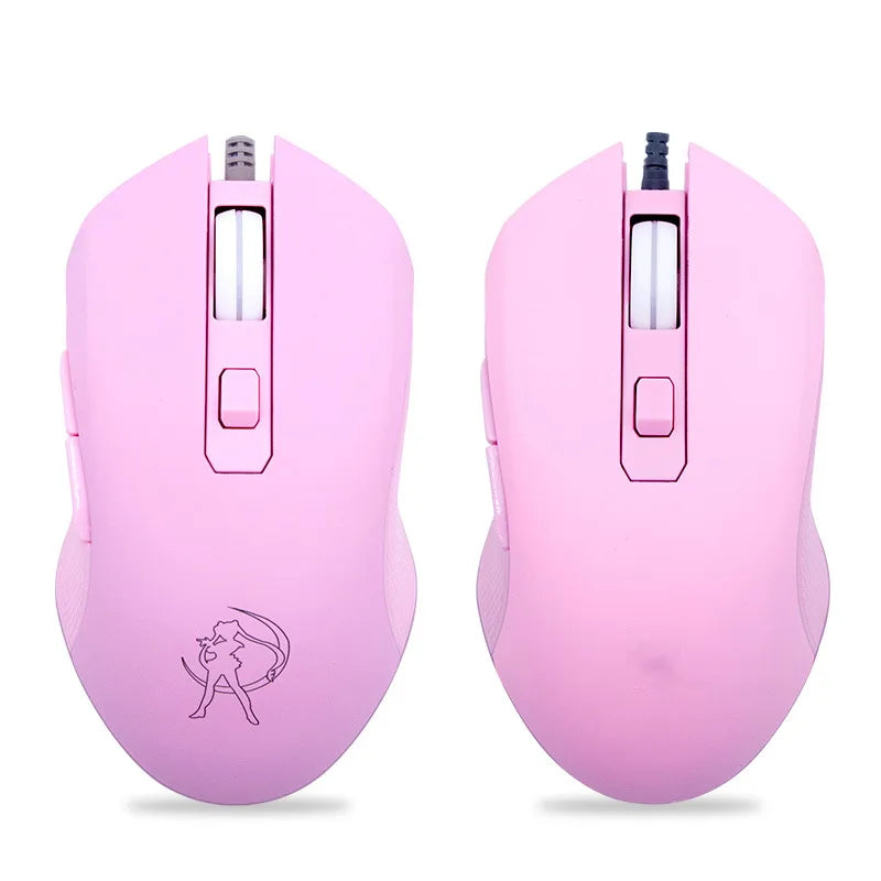 Souris Gaming Rose Filaire, souris gamer filaire coloris rose, visuel 3