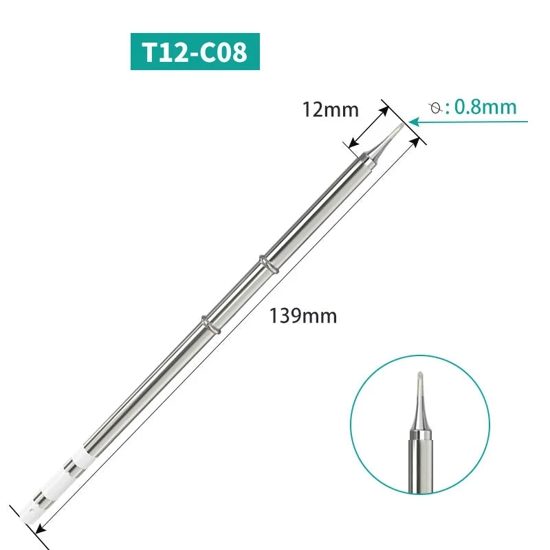 Panne de fer à souder T12 de rechange pour manche et station à cartouche T12 (visuel 26)
