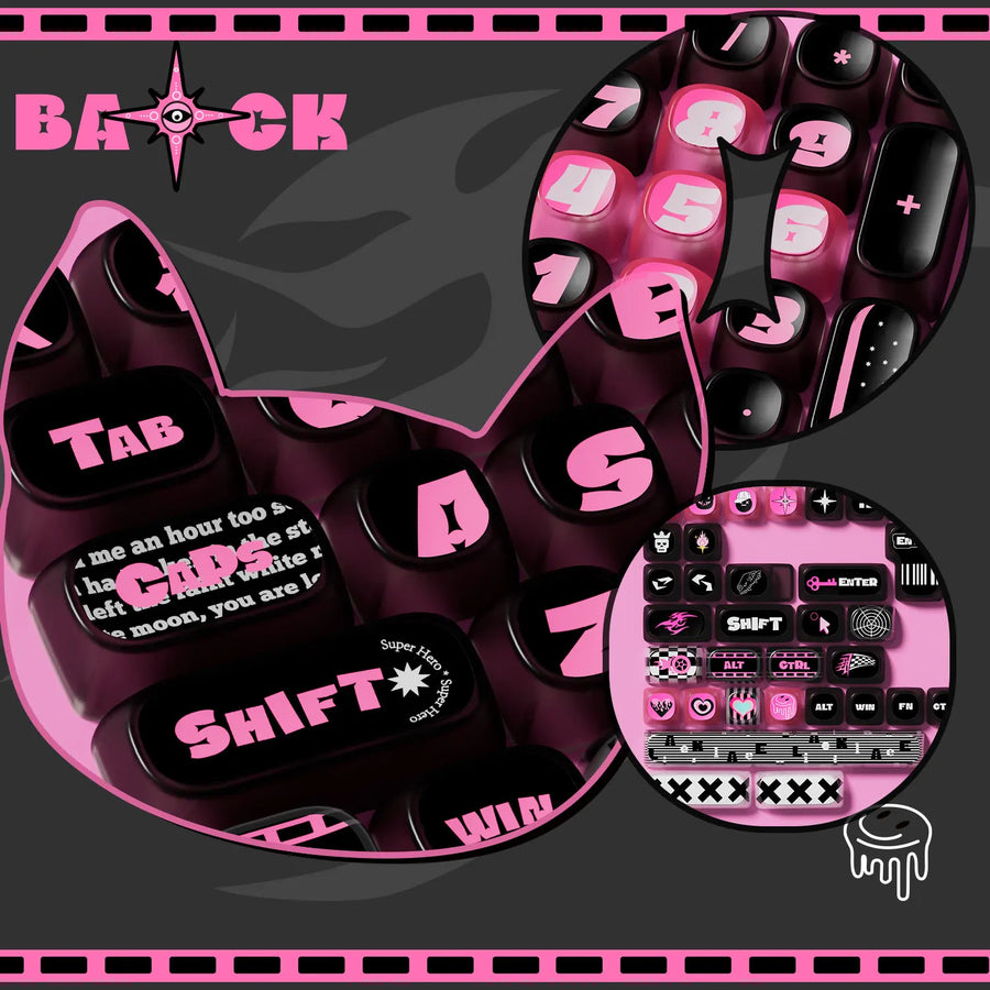Set de keycaps PBT Akko, profils MOG/MOA/MAO, dye-sublimation 5 faces, tiges MX (visuel 41)