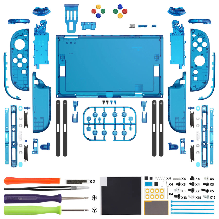 Coque eXtremeRate avec boutons pour Joy-Con 2, Bleu translucide — visuel 28