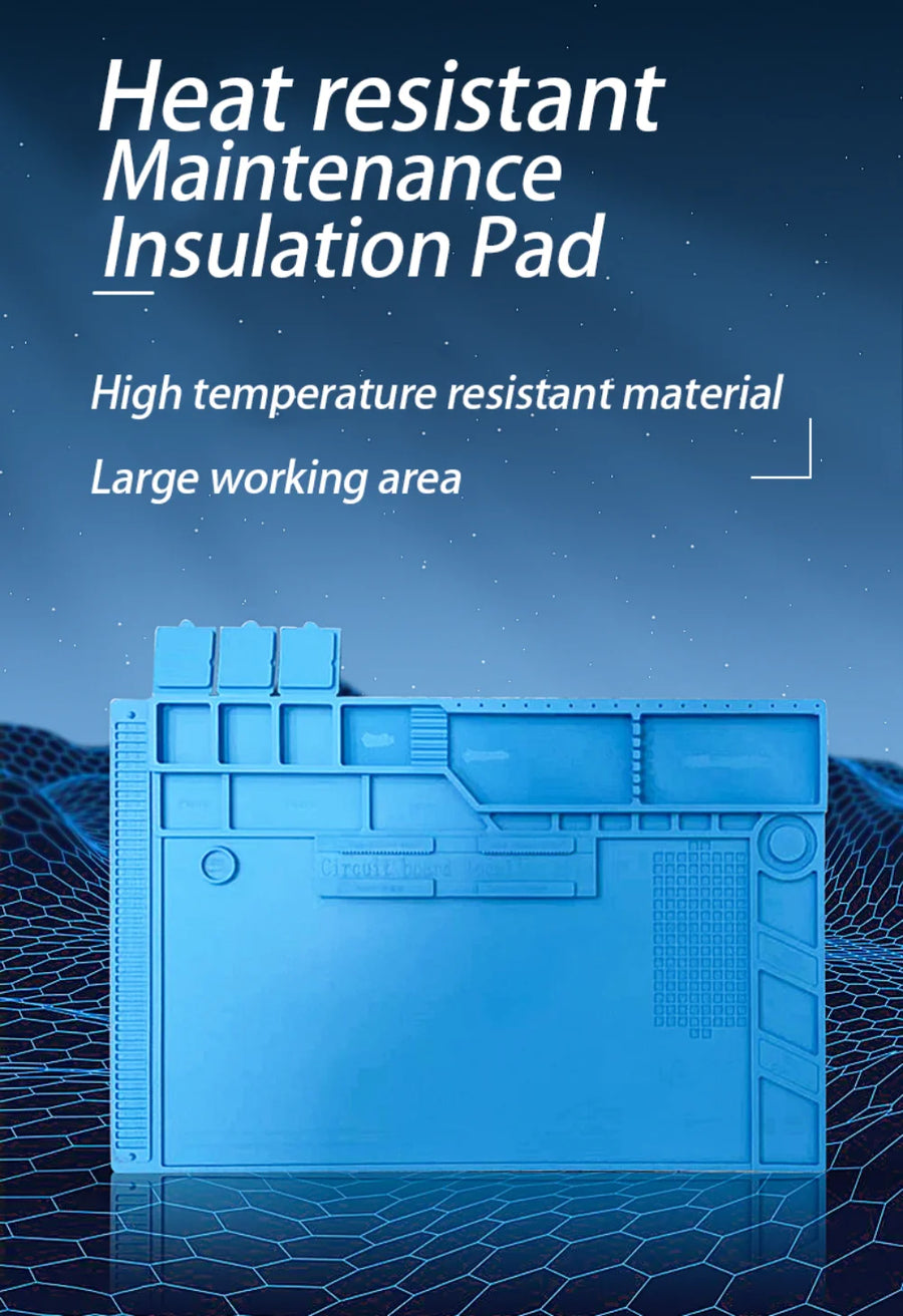 Tapis de réparation en silicone avec compartiments magnétiques pour la soudure et le démontage — visuel 8