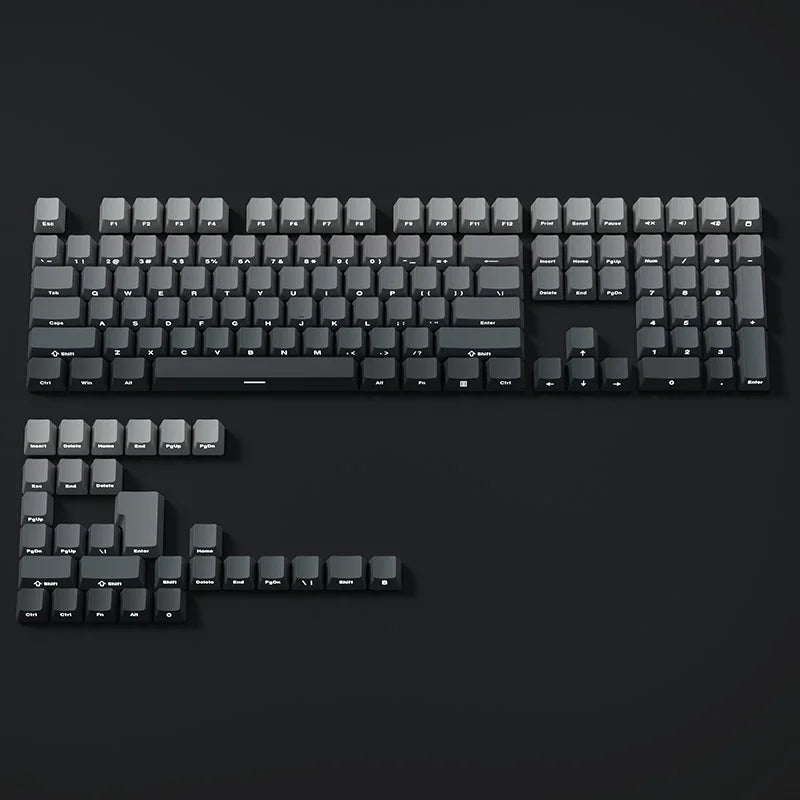 Jeu de keycaps PBT double injection, profil OEM, impression sur la face avant, clavier MX — Noir