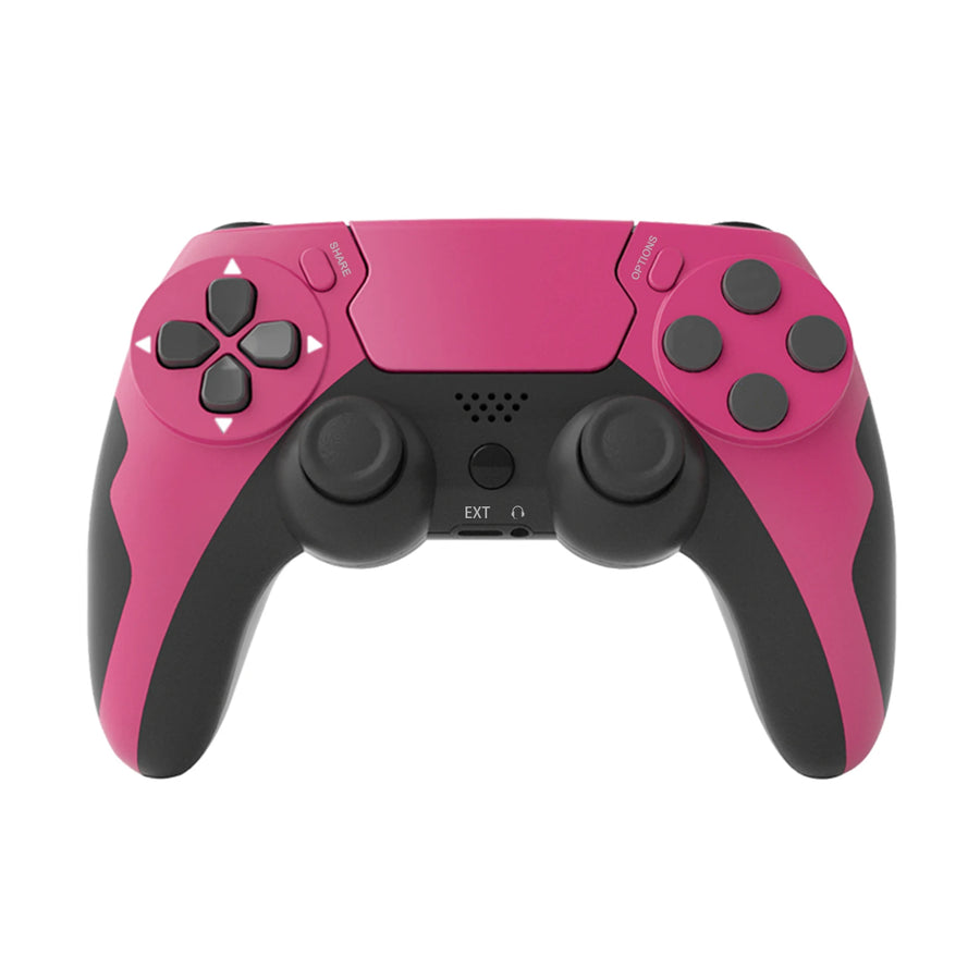 Manette sans fil GAMINJA P48, coloris framboise et noir, compatible PS4, PS3 et PC