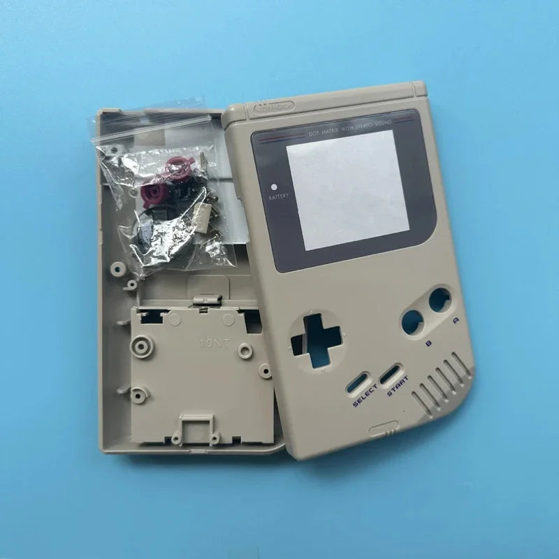Coque de remplacement complète pour Game Boy DMG, prédécoupée pour écran IPS — Gris