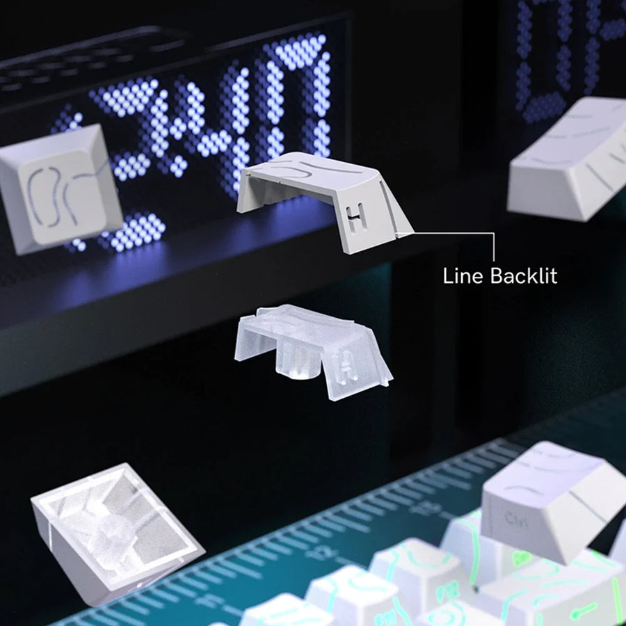Keycaps PBT topographiques à légendes latérales pour clavier mécanique à tiges MX — visuel 10