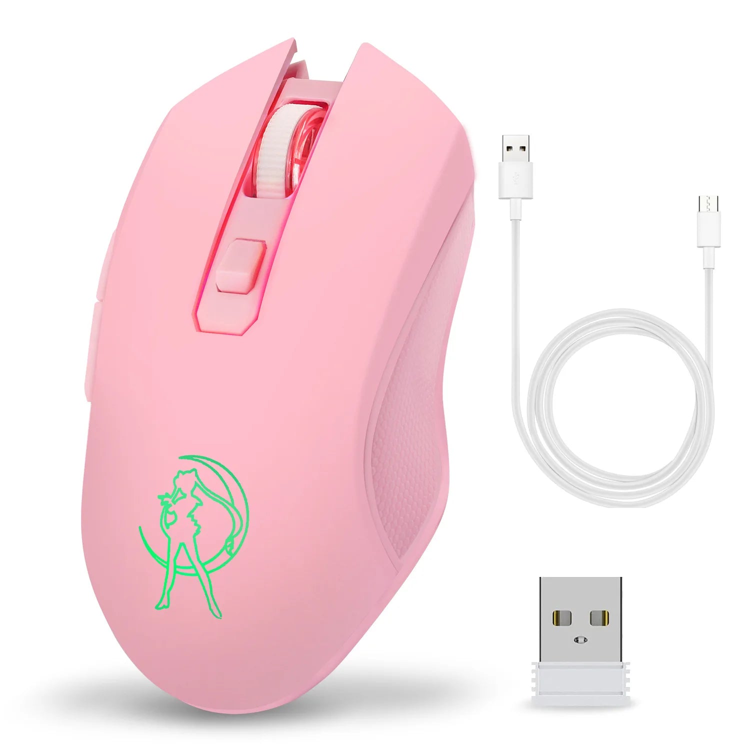 Wireless Pink Gaming Mouse