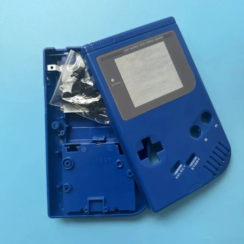 Coque de remplacement complète pour Game Boy DMG, prédécoupée pour écran IPS — Bleu