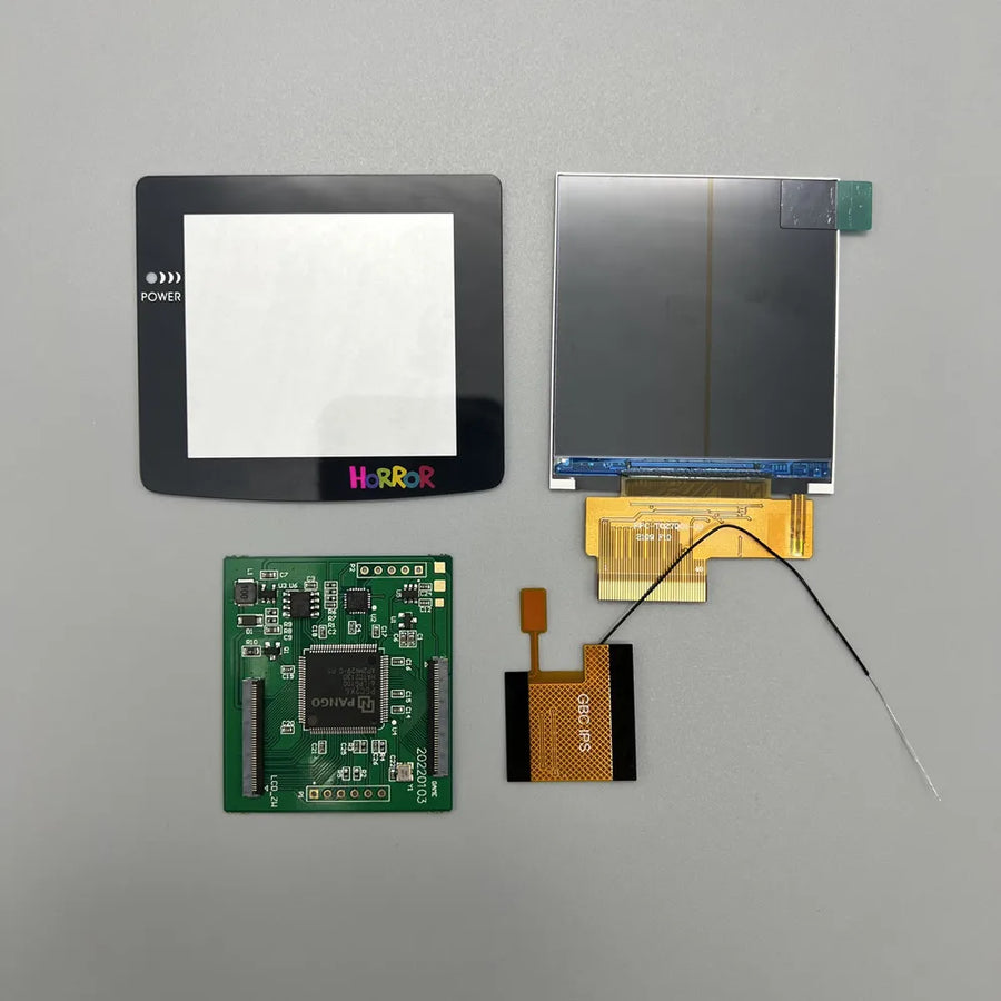 Écran IPS 2,6 pouces de remplacement pour Game Boy Color, avec nappe de connexion et vitre de protection — GBH