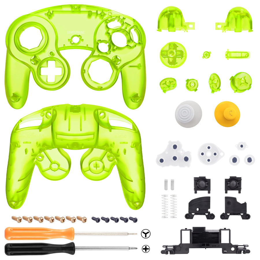 Coque eXtremeRate pour manette GameCube, coloris vert citron translucide — visuel 13