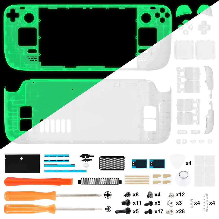 Coque complète eXtremeRate pour Steam Deck LCD, coloris vert phosphorescent — visuel 34