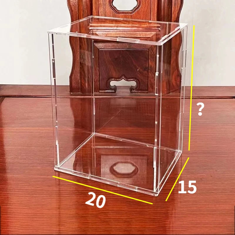 Vitrine en acrylique transparent à assembler pour figurines et objets de collection — 20 × 15 cm