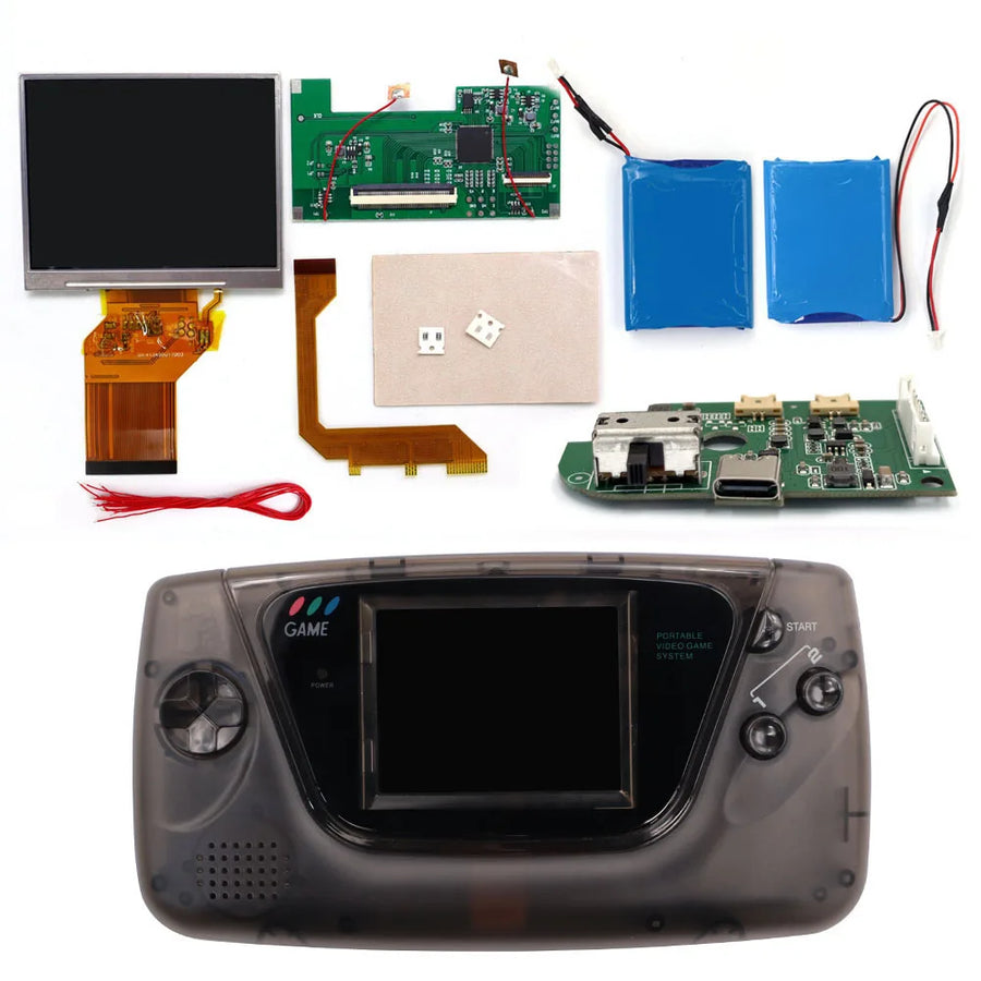 Kit écran rétroéclairé Hispeedido pour Game Gear, version avec coque noir translucide — visuel 16