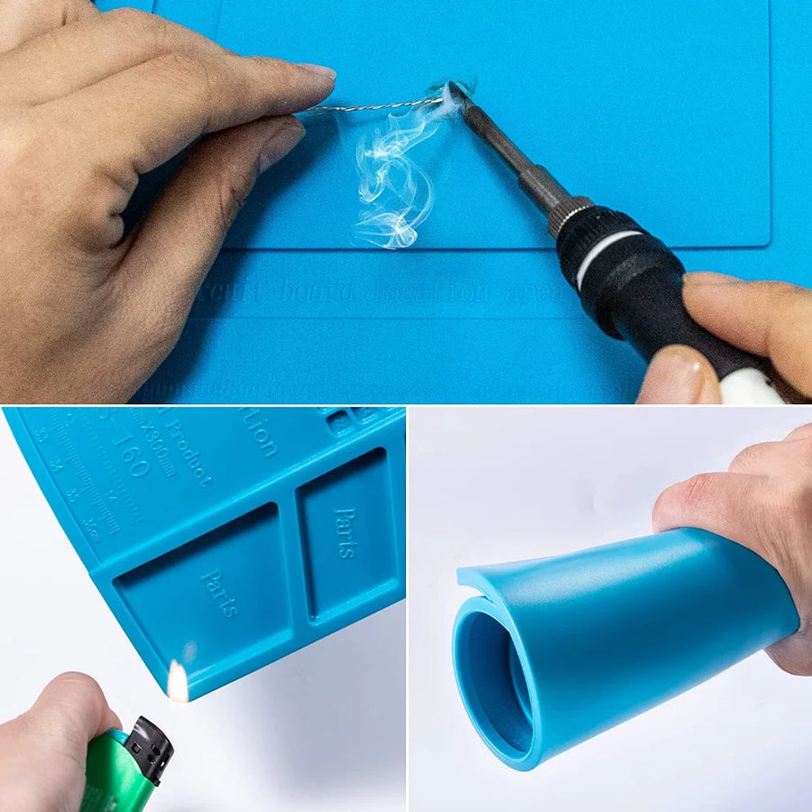 Tapis de réparation en silicone avec compartiments magnétiques pour la soudure et le démontage — visuel 20