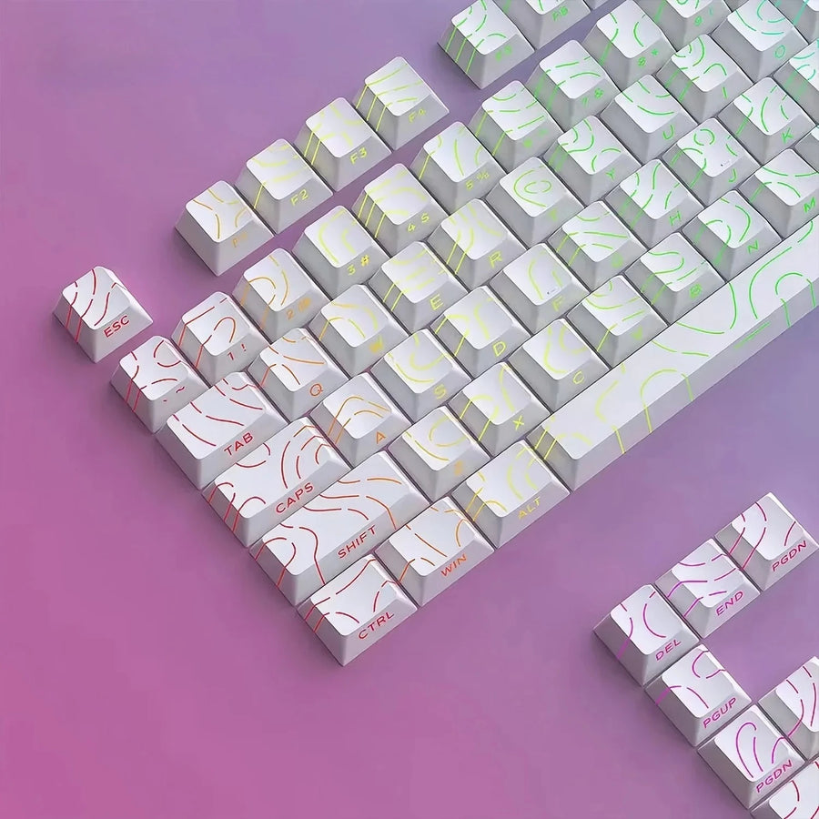 Keycaps PBT topographiques à légendes latérales pour clavier mécanique à tiges MX — visuel 6