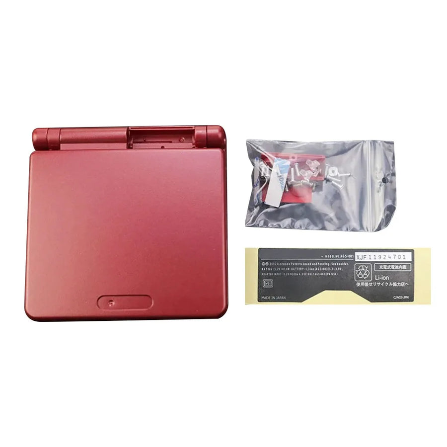 Kit de coque de remplacement complet pour Game Boy Advance SP, avec jeu de boutons et visserie — Rouge