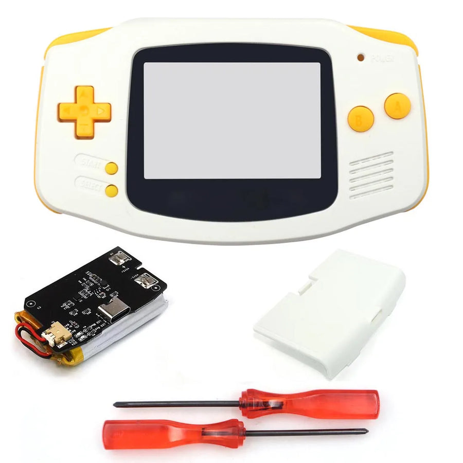 Coque GBA Hispeedido avec batterie rechargeable, coloris blanc et jaune — visuel 20