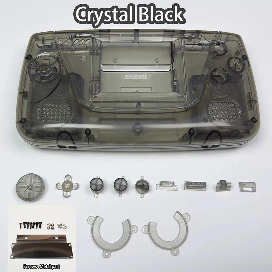 Coque Game Gear noir translucide avec boutons