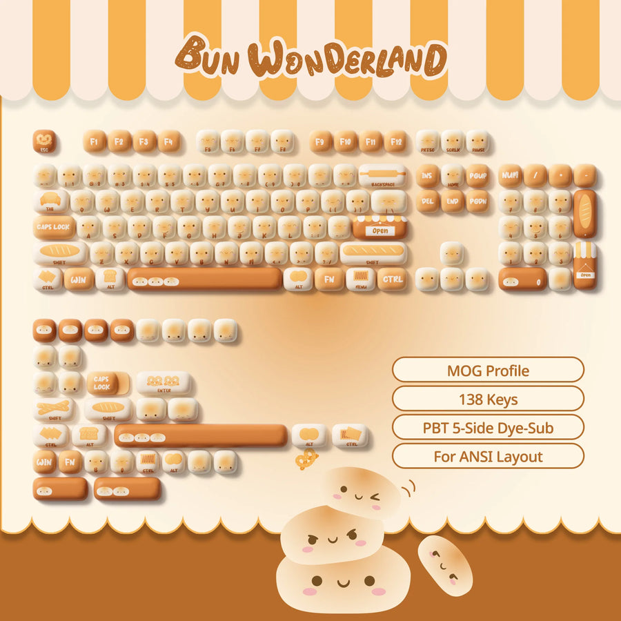 Set de keycaps PBT Akko, profils MOG/MOA/MAO, dye-sublimation 5 faces, tiges MX (visuel 69)