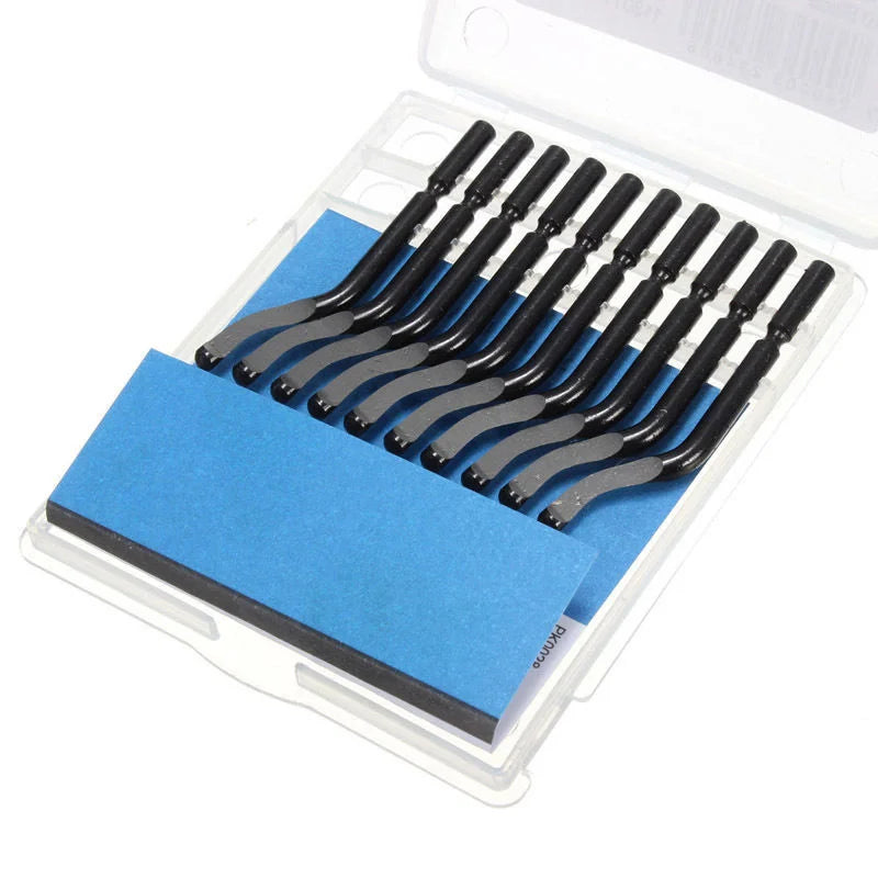 Kit d'ébavurage manuel à manche métal avec lames rotatives, pour plastique et métal — visuel 4
