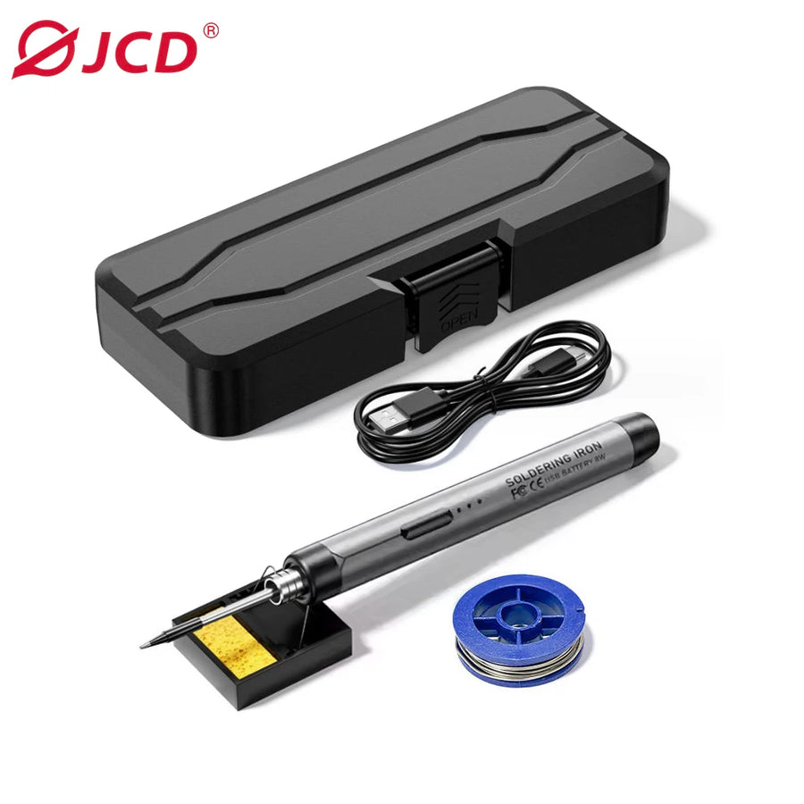 Fer à souder sans fil USB-C JCD C200, température réglable de 300 à 450 °C — C200 / Gris