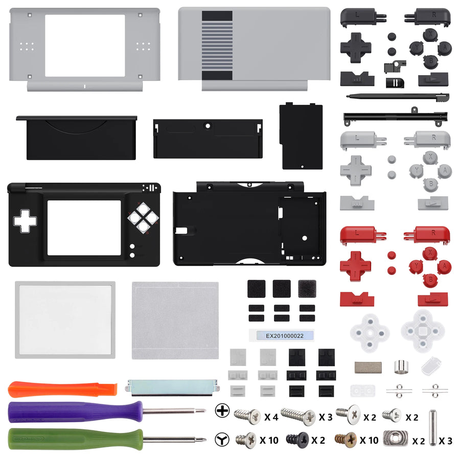 Coque complète eXtremeRate pour DS Lite, coloris gris, noir et rouge — visuel 19