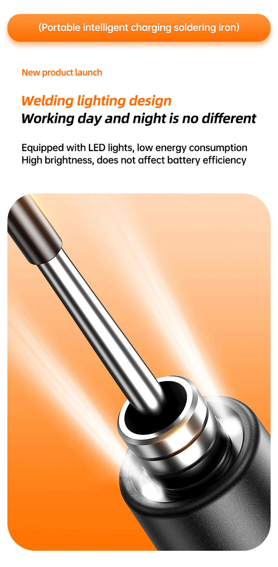 Fer à souder sans fil USB-C JCD C200, température réglable de 300 à 450 °C — visuel 13