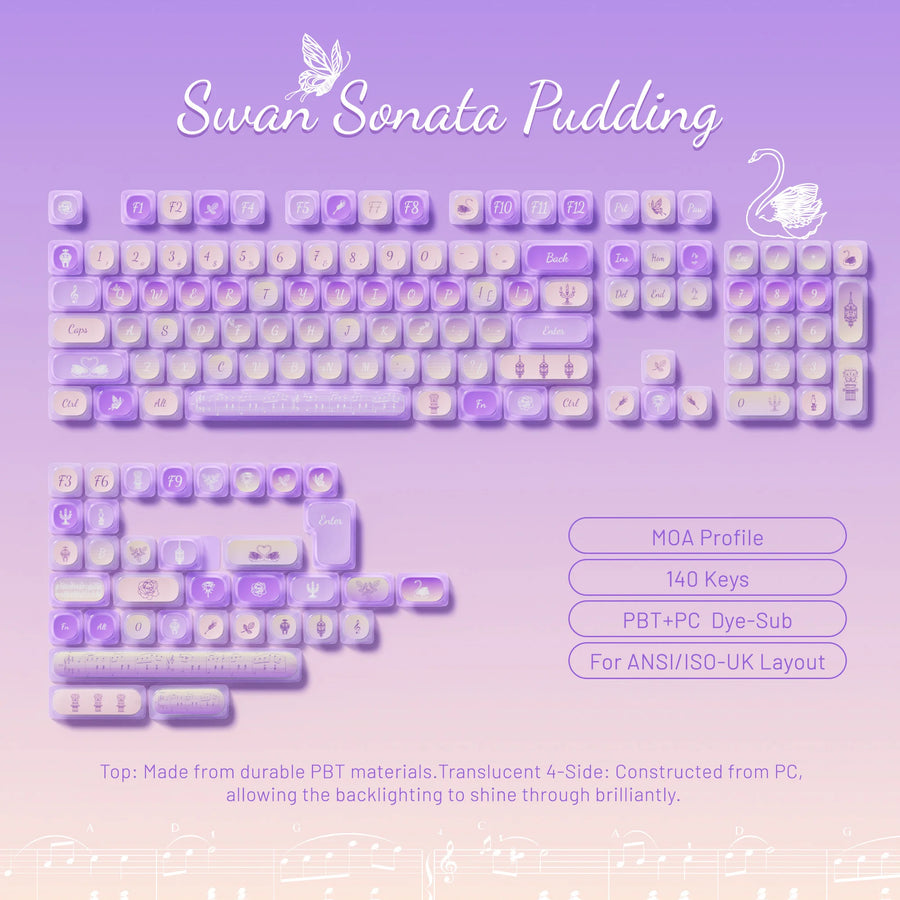 Set de keycaps PBT Akko, profils MOG/MOA/MAO, dye-sublimation 5 faces, tiges MX (visuel 64)