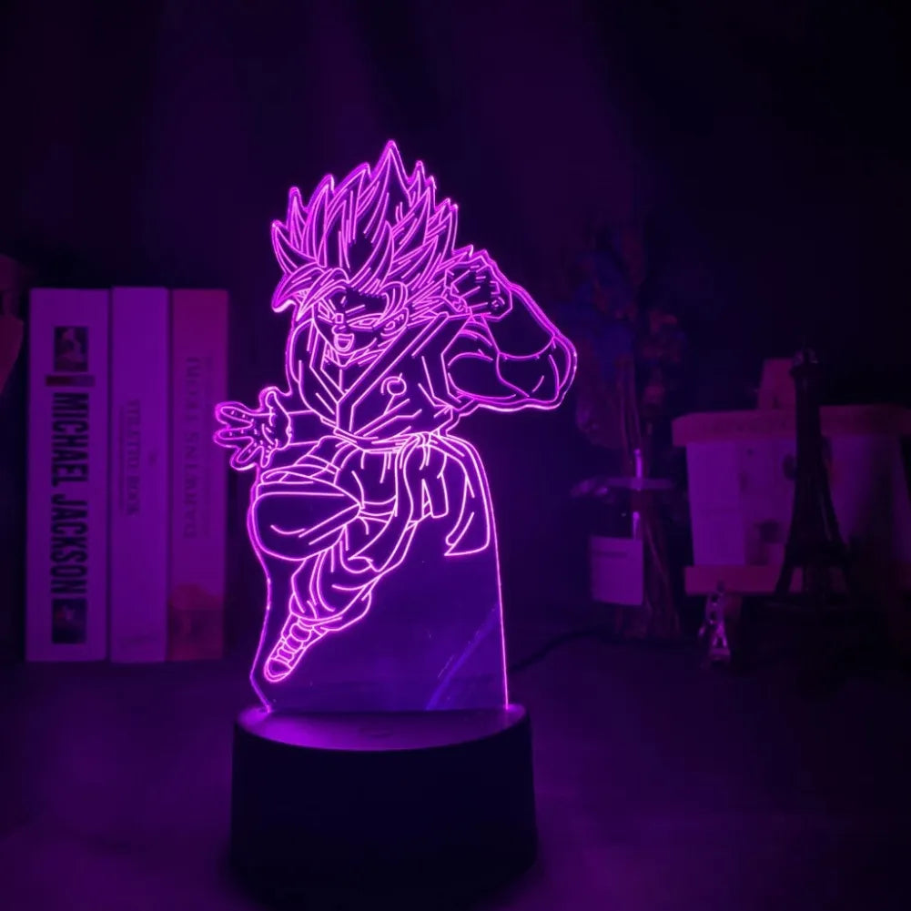 Lampe LED 3D SanGoku Blue - Vue de Face Rose