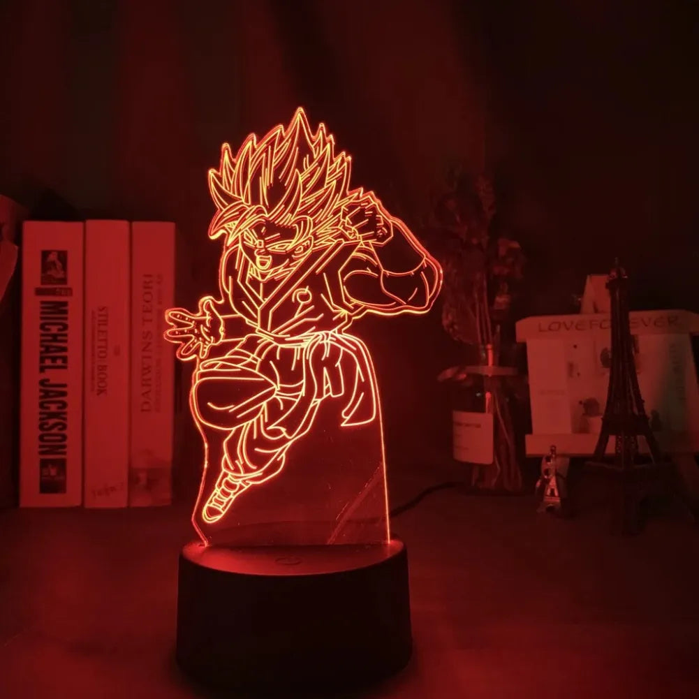 Lampe LED 3D SanGoku Blue - Vue de Face Rouge