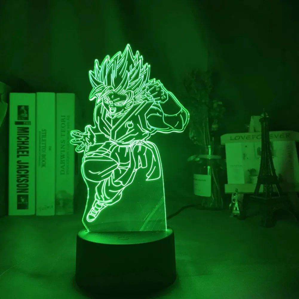 Lampe LED 3D SanGoku Blue - Vue de Face Vert