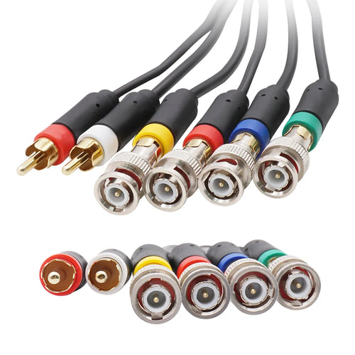 1.8 m RGBS cable for Saturn — BNC plugs and RCA audio, for monitors with BNC inputs