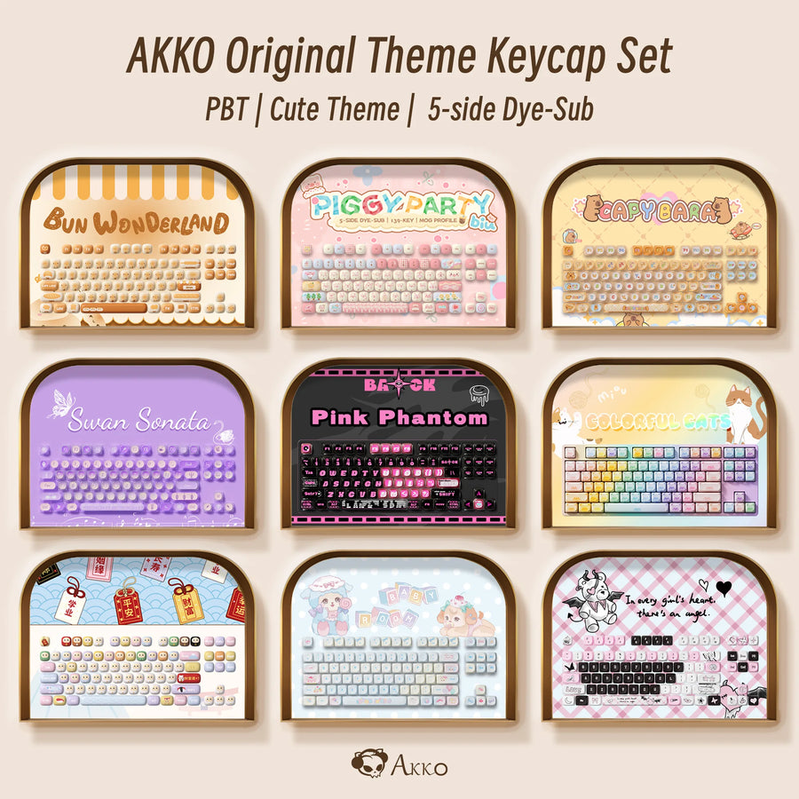 Set de keycaps PBT Akko, profils MOG/MOA/MAO, dye-sublimation 5 faces, tiges MX (visuel 7)