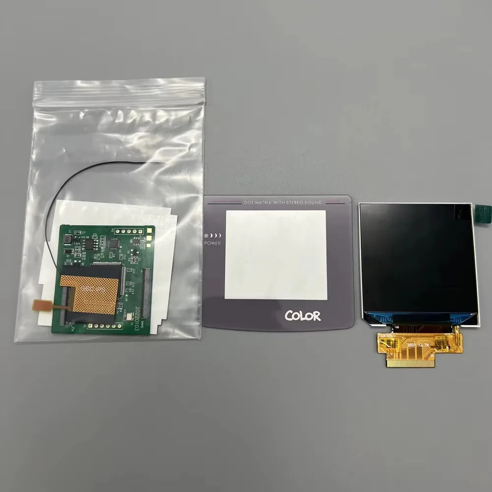 Écran IPS 2,45 pouces de remplacement pour Game Boy Color, montage sans découpe de coque — Gris