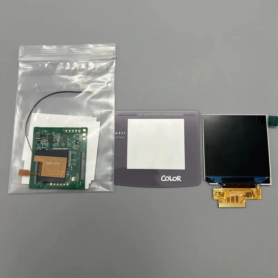 Écran IPS 2,45 pouces de remplacement pour Game Boy Color, montage sans découpe de coque — Gris