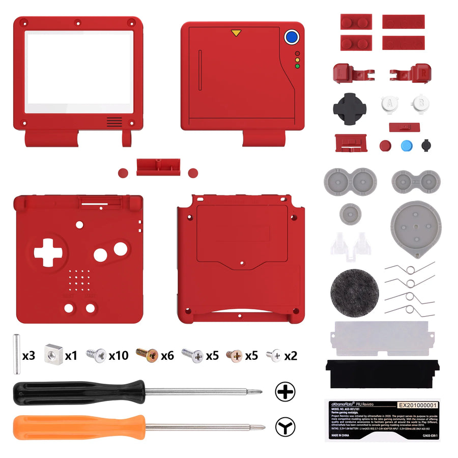 Coque de remplacement complète eXtremeRate pour Game Boy Advance SP, compatible écran IPS sans découpe — Monster Index Style