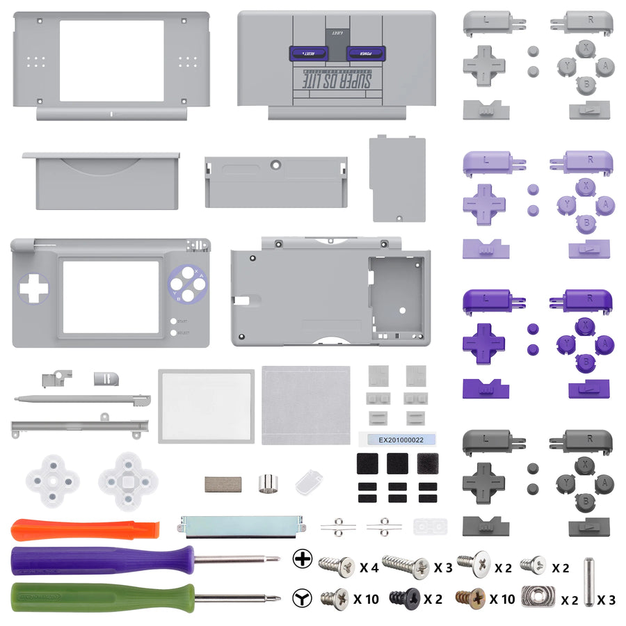 Coque complète eXtremeRate pour DS Lite, coloris gris et violet — visuel 18