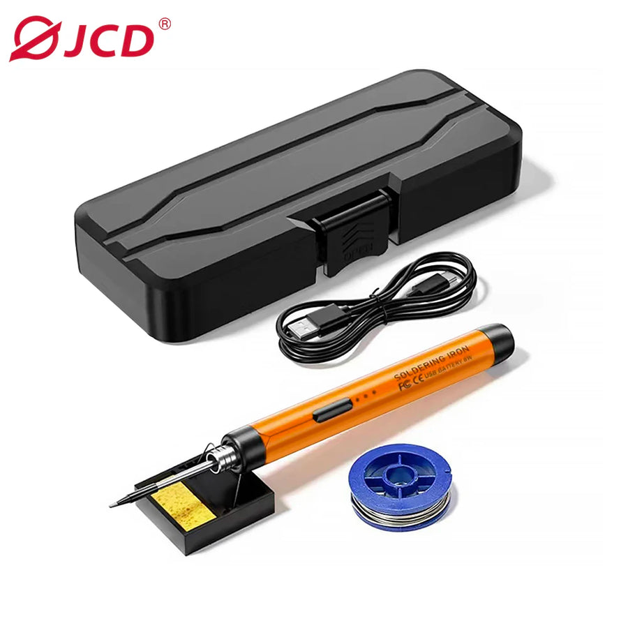 Fer à souder sans fil USB-C JCD C200, température réglable de 300 à 450 °C — C200 / Orange