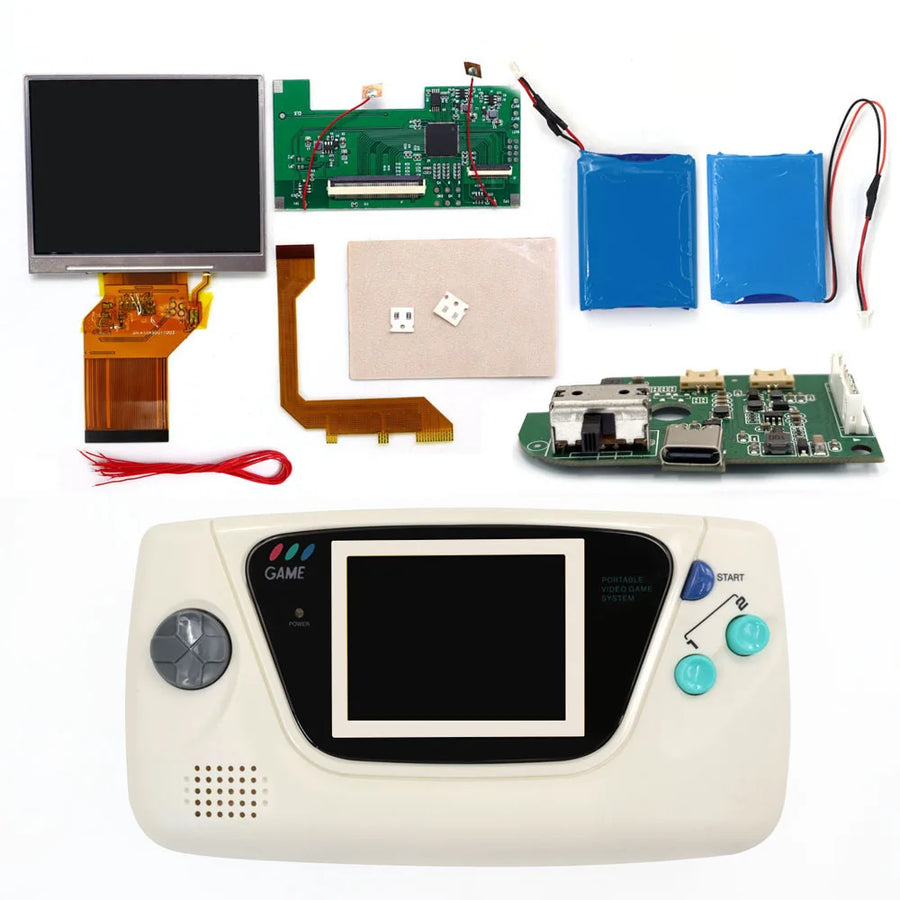 Kit écran rétroéclairé Hispeedido pour Game Gear, version avec coque blanche — visuel 10