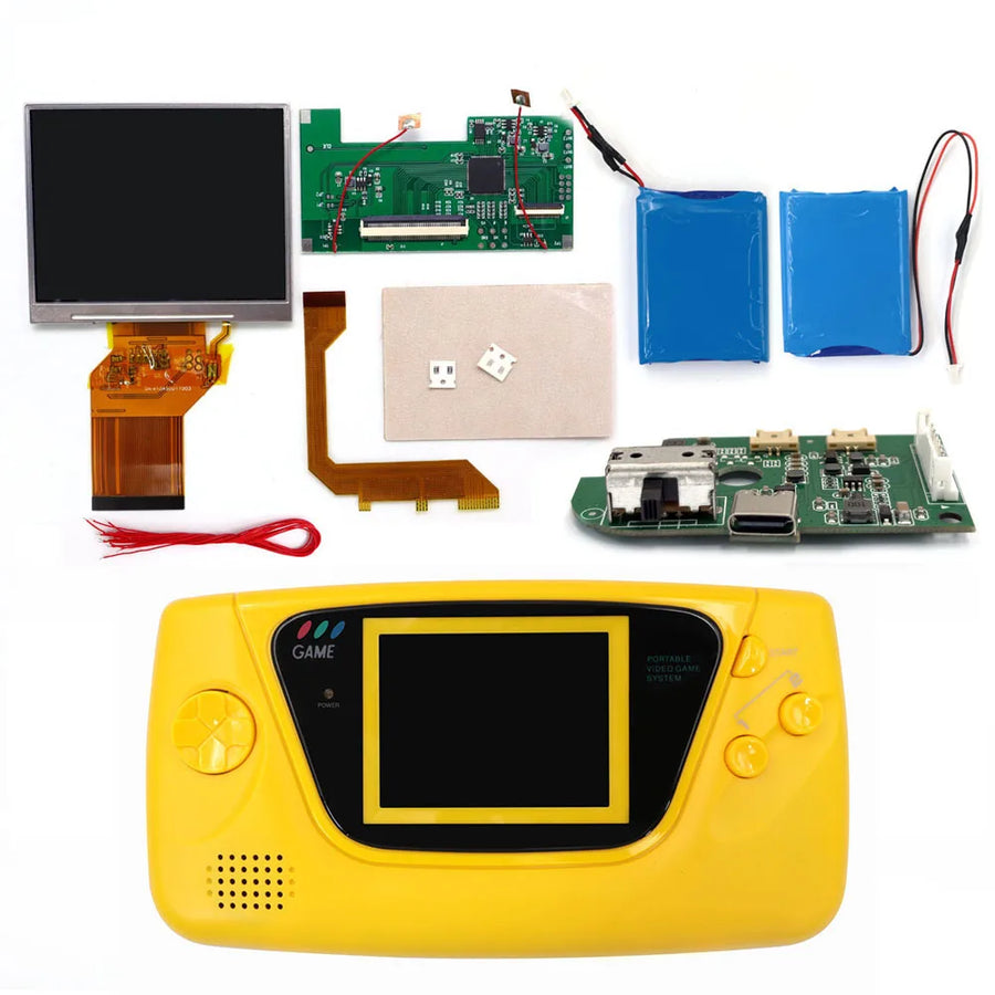 Kit écran rétroéclairé Hispeedido pour Game Gear, version avec coque jaune — visuel 8