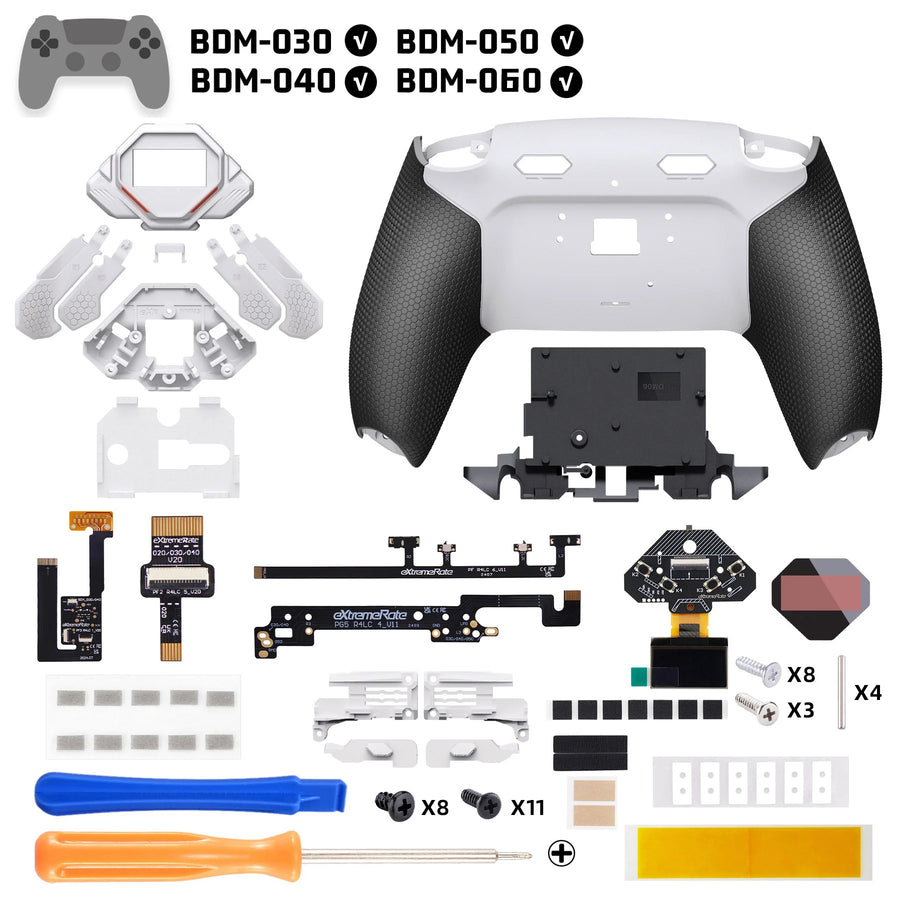Kit de boutons arrière eXtremeRate SPARK pour manette PS5, Blanc et noir — visuel 28