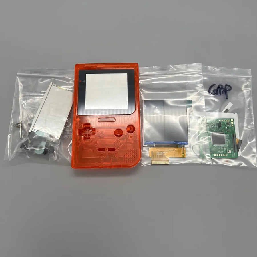 Écran IPS 2,6 pouces pour Game Boy Pocket avec coque, coloris orange translucide — visuel 17