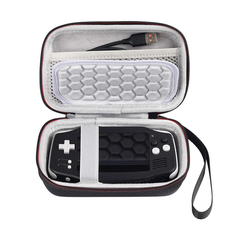 Étui rigide de transport pour la console portable Anbernic RG34XX, coloris gris et noir, visuel principal