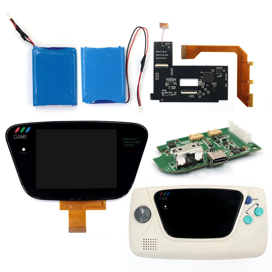 Kit écran IPS Game Gear avec coque blanche et batterie