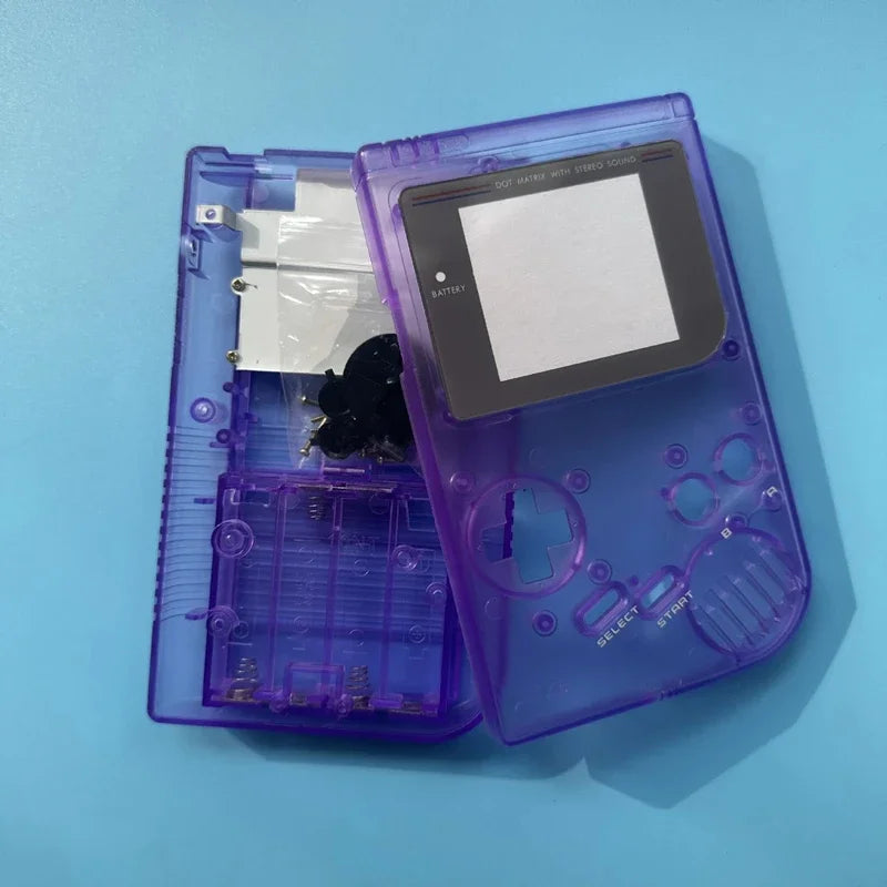 Coque de remplacement complète pour Game Boy DMG, prédécoupée pour écran IPS — Violet transparent