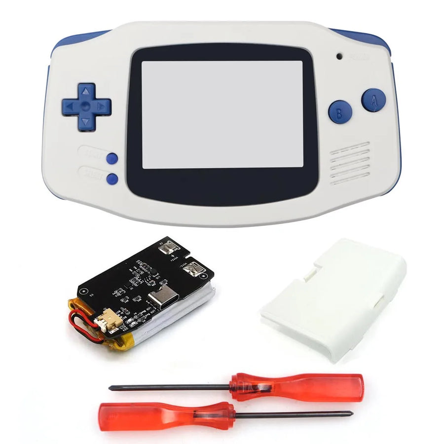 Coque GBA Hispeedido avec batterie rechargeable, coloris blanc et bleu — visuel 8